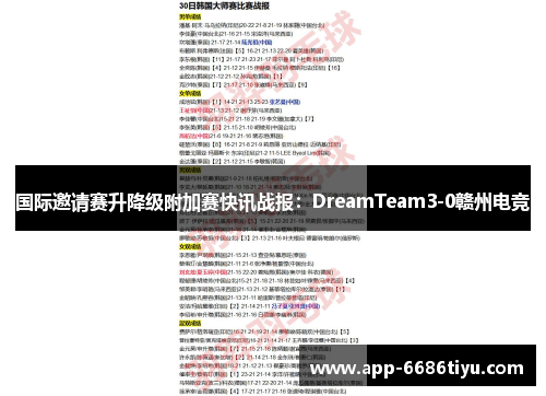 国际邀请赛升降级附加赛快讯战报：DreamTeam3-0赣州电竞